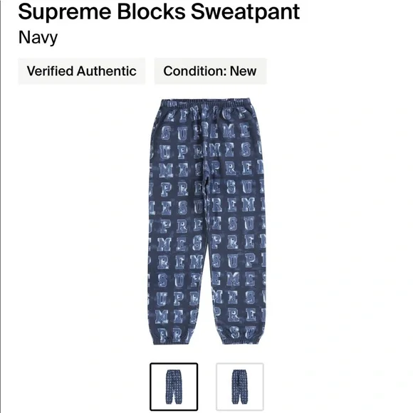 Supreme Blocks Sweatpants Navy Pants